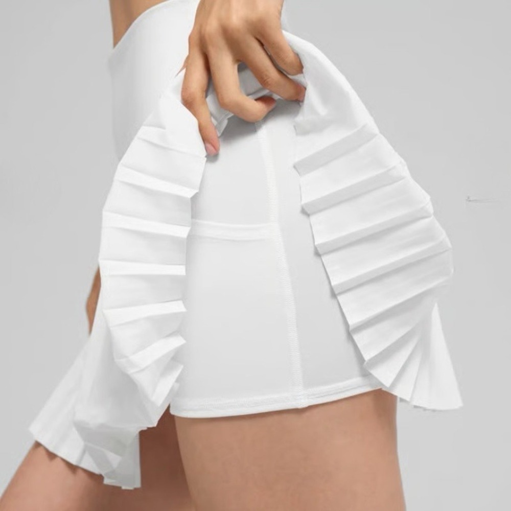Alo Yoga Grand Slam Lined Skirt White Pleated Tennis Pickleball Skort Size XXS - Picture 4 of 11